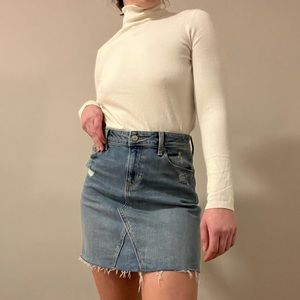 High rise denim skirt